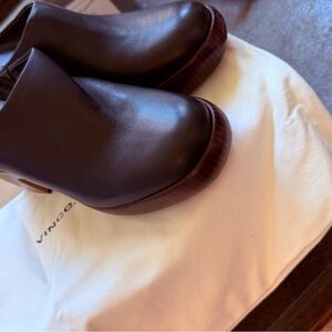 Vince Dark Leather Ankle Boots